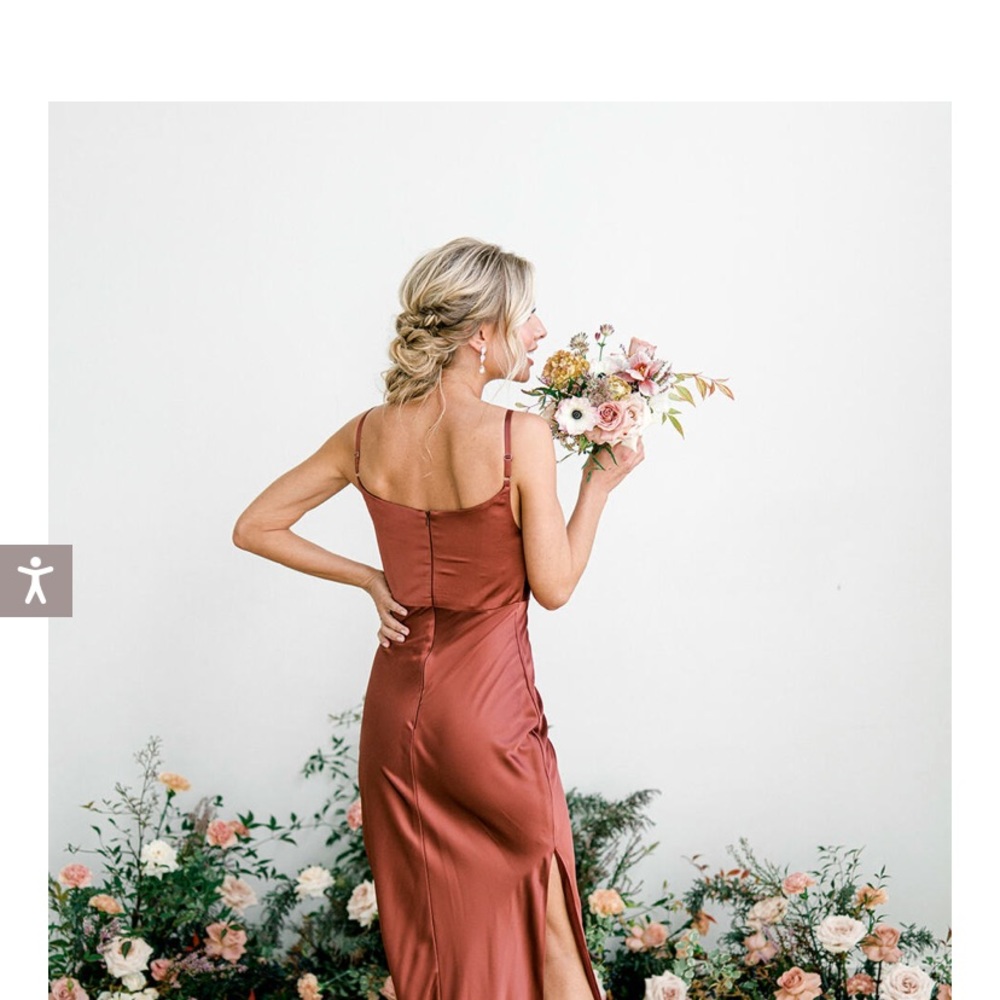 Reverly skye satin dress cinnamon rose